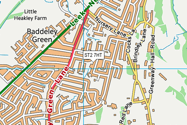 ST2 7HT map - OS VectorMap District (Ordnance Survey)