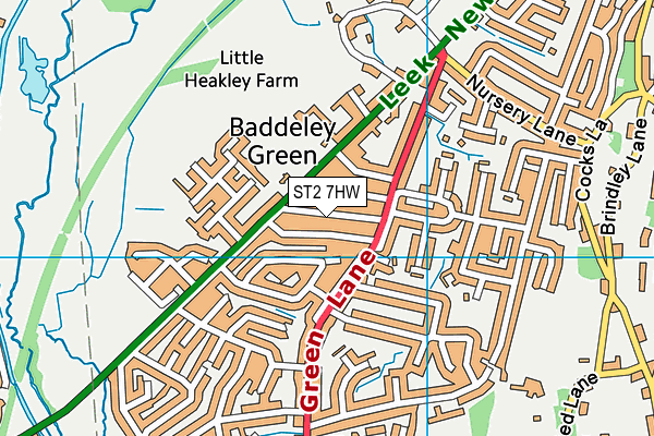 ST2 7HW map - OS VectorMap District (Ordnance Survey)