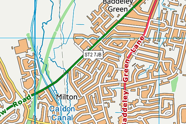 ST2 7JB map - OS VectorMap District (Ordnance Survey)