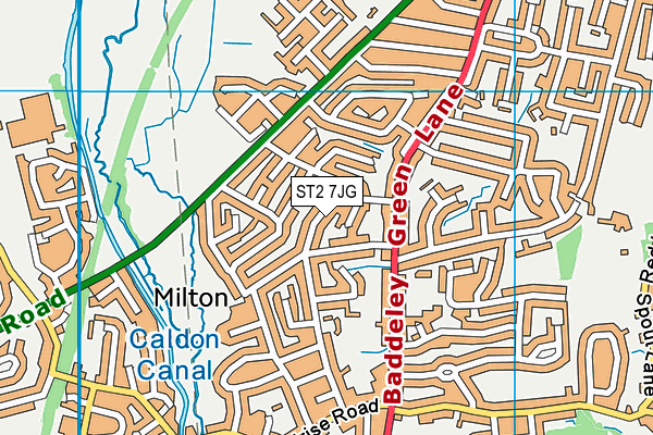 ST2 7JG map - OS VectorMap District (Ordnance Survey)