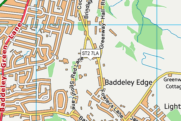 ST2 7LA map - OS VectorMap District (Ordnance Survey)