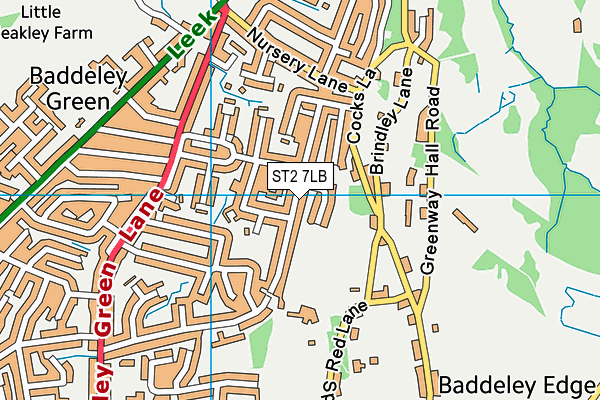 ST2 7LB map - OS VectorMap District (Ordnance Survey)