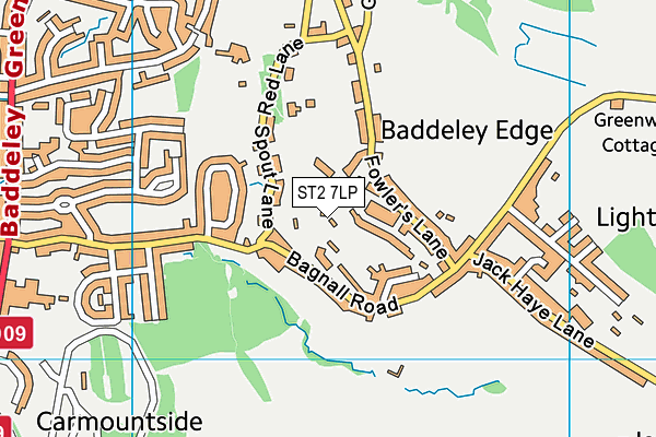 ST2 7LP map - OS VectorMap District (Ordnance Survey)