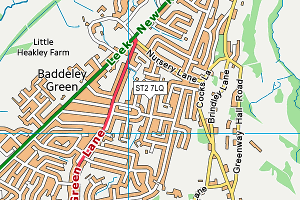 ST2 7LQ map - OS VectorMap District (Ordnance Survey)