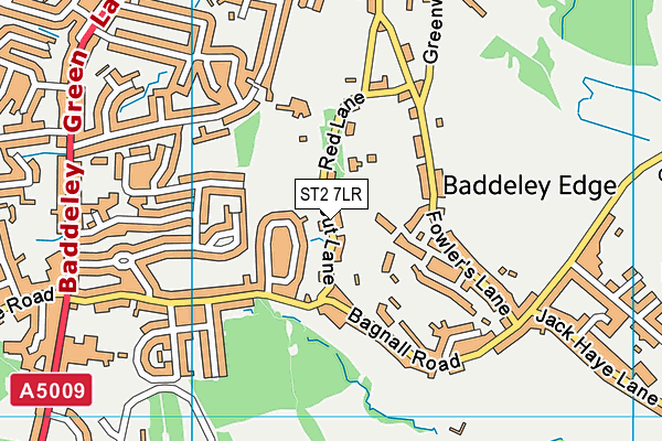 ST2 7LR map - OS VectorMap District (Ordnance Survey)