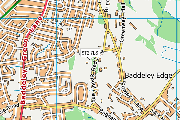 ST2 7LS map - OS VectorMap District (Ordnance Survey)