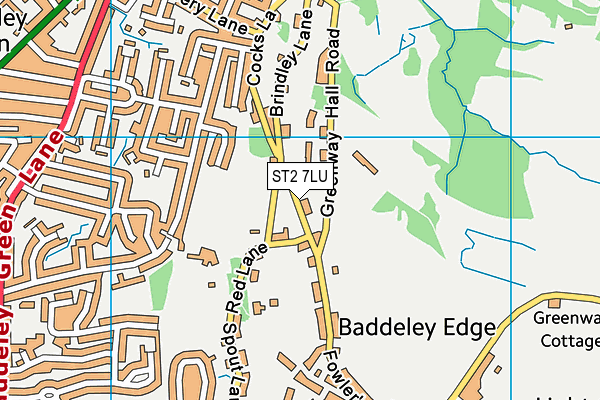 ST2 7LU map - OS VectorMap District (Ordnance Survey)