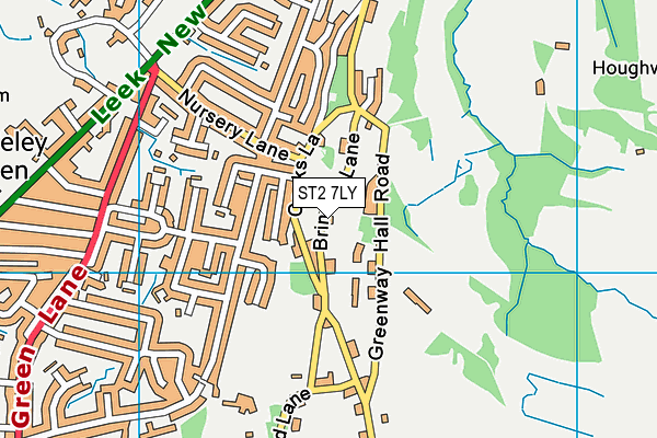 ST2 7LY map - OS VectorMap District (Ordnance Survey)