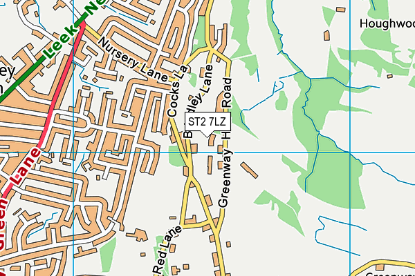 ST2 7LZ map - OS VectorMap District (Ordnance Survey)