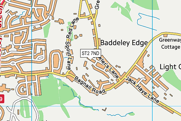 ST2 7ND map - OS VectorMap District (Ordnance Survey)