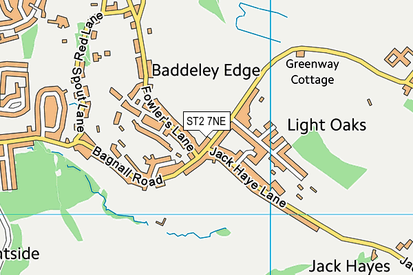 ST2 7NE map - OS VectorMap District (Ordnance Survey)