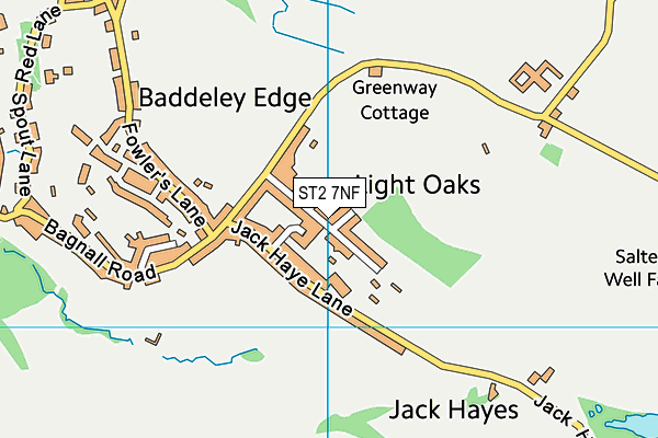 Bagnall Norton Cricket Club map (ST2 7NF) - OS VectorMap District (Ordnance Survey)