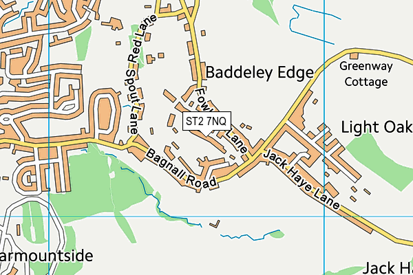 ST2 7NQ map - OS VectorMap District (Ordnance Survey)