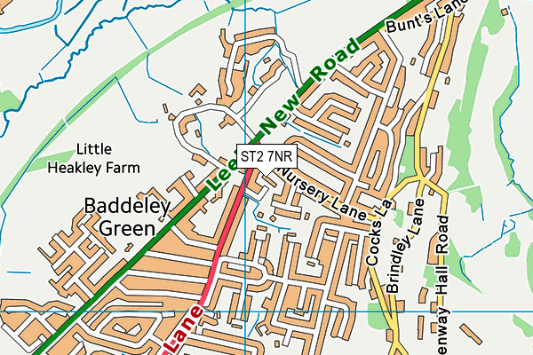 ST2 7NR map - OS VectorMap District (Ordnance Survey)