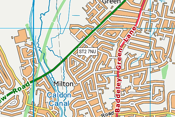 ST2 7NU map - OS VectorMap District (Ordnance Survey)