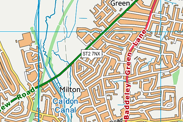 ST2 7NX map - OS VectorMap District (Ordnance Survey)