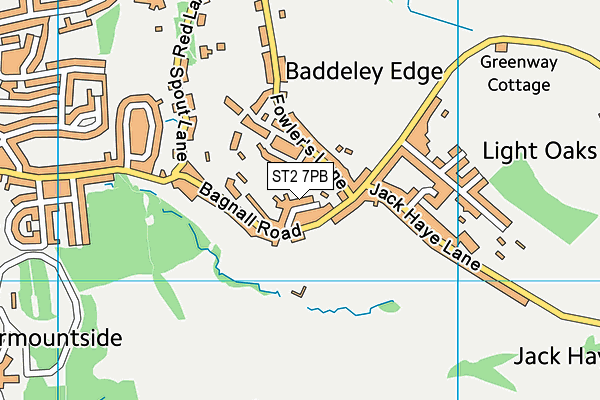 ST2 7PB map - OS VectorMap District (Ordnance Survey)