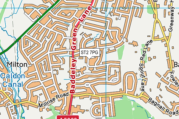 ST2 7PG map - OS VectorMap District (Ordnance Survey)
