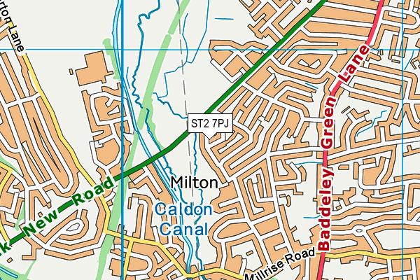 ST2 7PJ map - OS VectorMap District (Ordnance Survey)