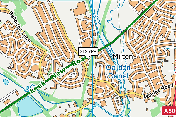 ST2 7PP map - OS VectorMap District (Ordnance Survey)