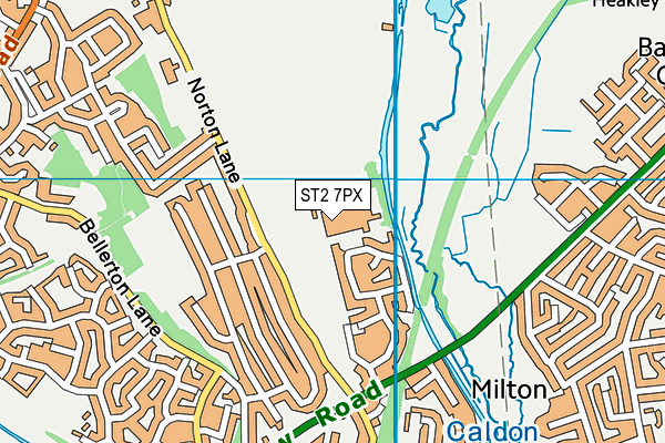 ST2 7PX map - OS VectorMap District (Ordnance Survey)