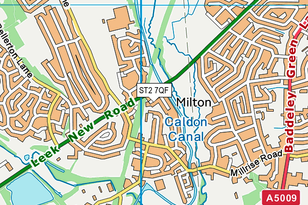 ST2 7QF map - OS VectorMap District (Ordnance Survey)