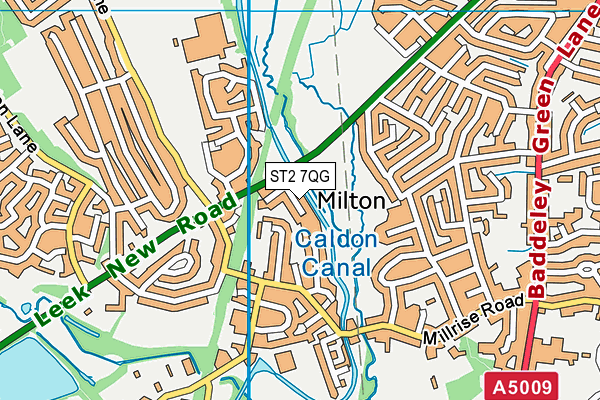 ST2 7QG map - OS VectorMap District (Ordnance Survey)