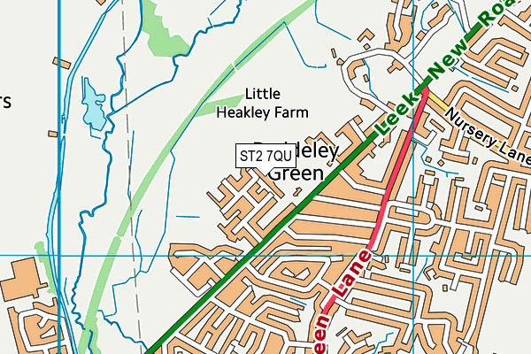 ST2 7QU map - OS VectorMap District (Ordnance Survey)