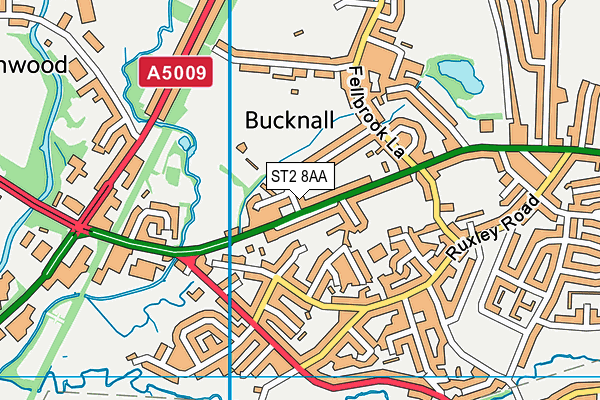 Bucknall Park map (ST2 8AA) - OS VectorMap District (Ordnance Survey)