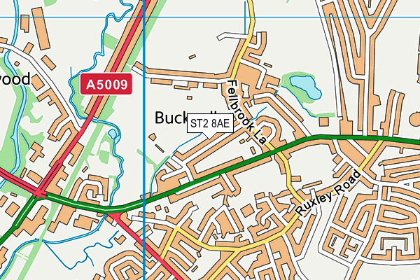 ST2 8AE map - OS VectorMap District (Ordnance Survey)