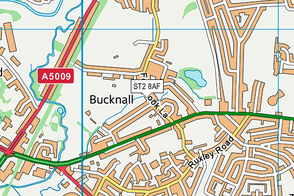 ST2 8AF map - OS VectorMap District (Ordnance Survey)