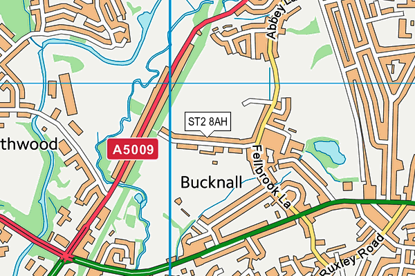 ST2 8AH map - OS VectorMap District (Ordnance Survey)