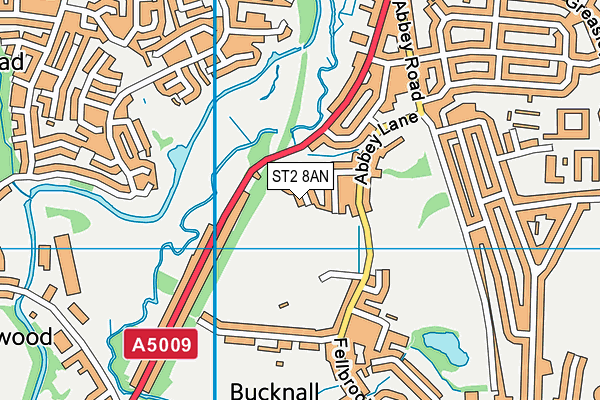 ST2 8AN map - OS VectorMap District (Ordnance Survey)