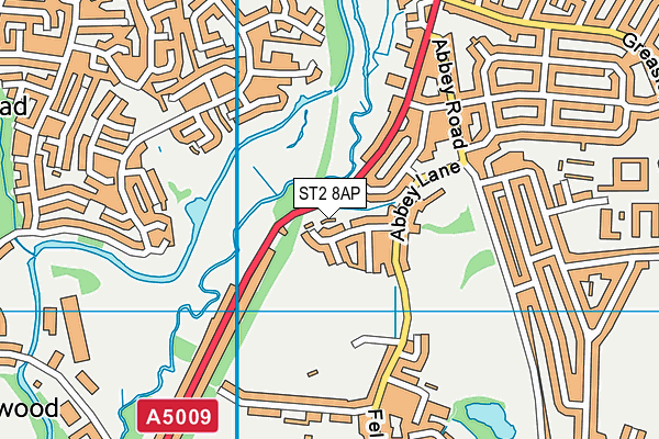 ST2 8AP map - OS VectorMap District (Ordnance Survey)