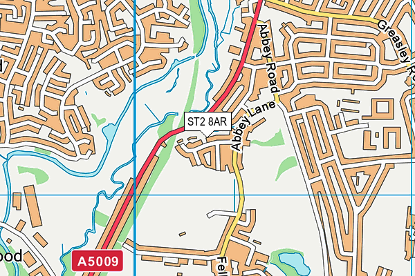 ST2 8AR map - OS VectorMap District (Ordnance Survey)