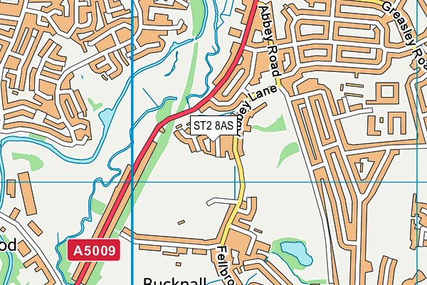 ST2 8AS map - OS VectorMap District (Ordnance Survey)