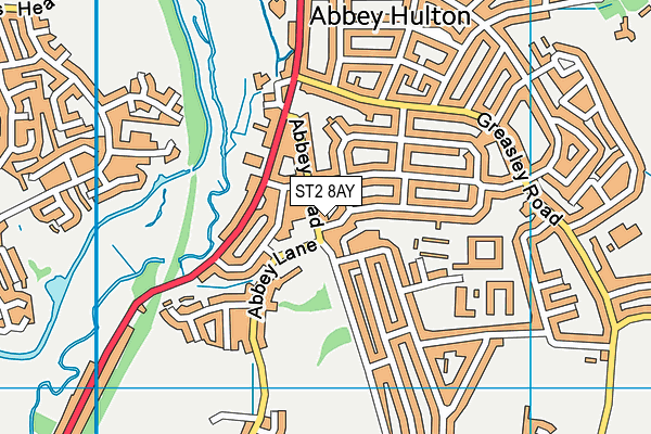 ST2 8AY map - OS VectorMap District (Ordnance Survey)