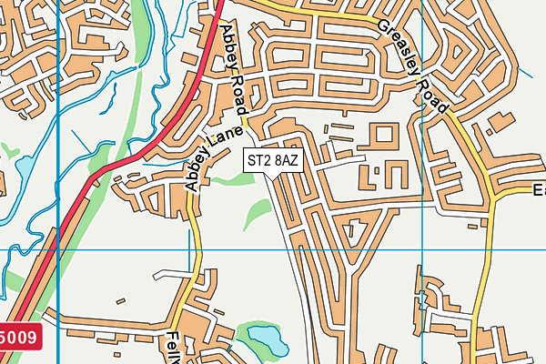 ST2 8AZ map - OS VectorMap District (Ordnance Survey)