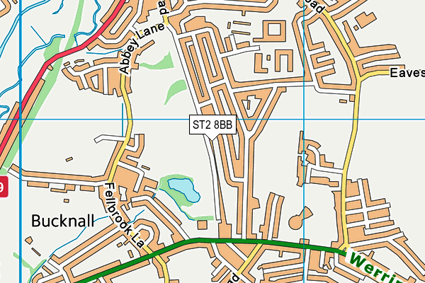 ST2 8BB map - OS VectorMap District (Ordnance Survey)