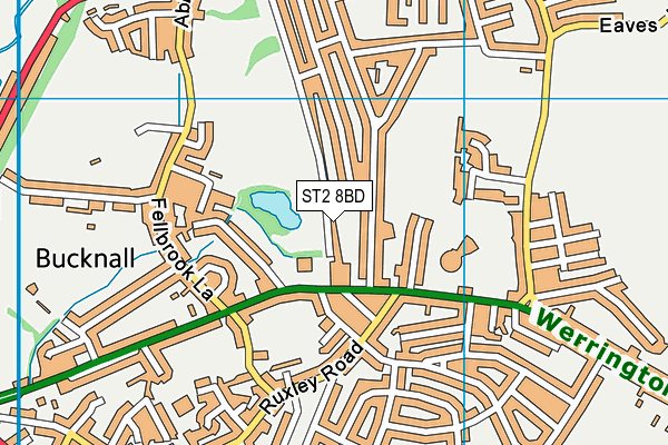 ST2 8BD map - OS VectorMap District (Ordnance Survey)