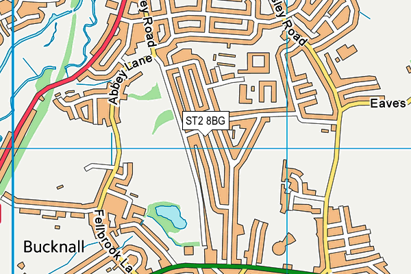 ST2 8BG map - OS VectorMap District (Ordnance Survey)