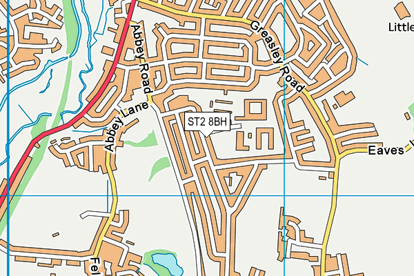 Newfriars College map (ST2 8BH) - OS VectorMap District (Ordnance Survey)