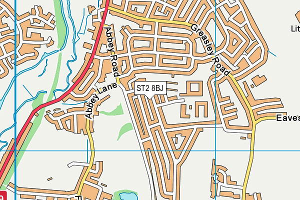 ST2 8BJ map - OS VectorMap District (Ordnance Survey)