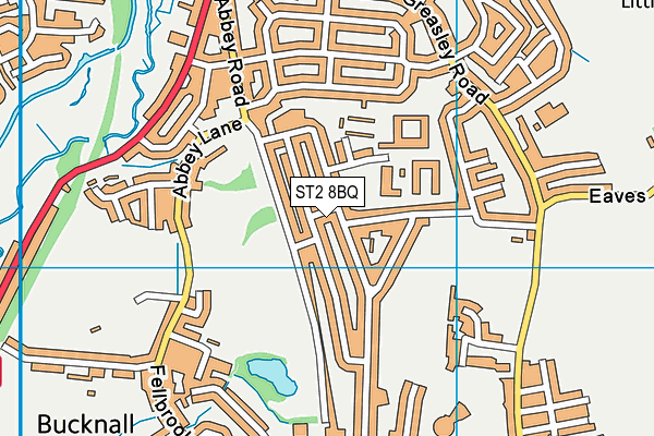 ST2 8BQ map - OS VectorMap District (Ordnance Survey)