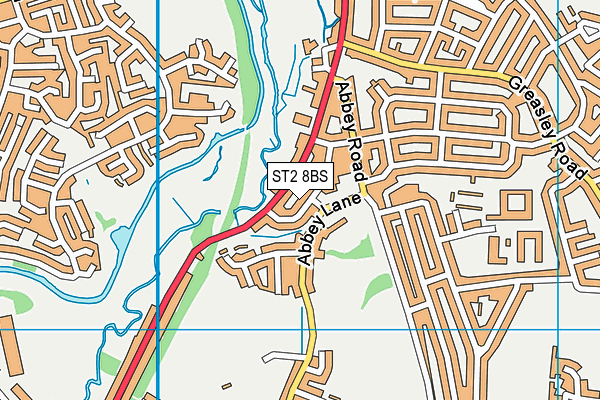 ST2 8BS map - OS VectorMap District (Ordnance Survey)