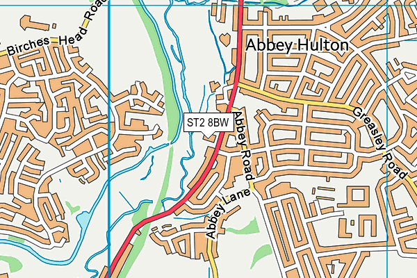 ST2 8BW map - OS VectorMap District (Ordnance Survey)