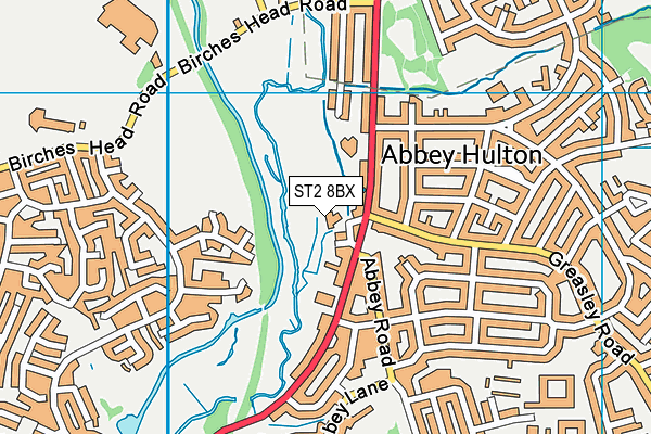 ST2 8BX map - OS VectorMap District (Ordnance Survey)