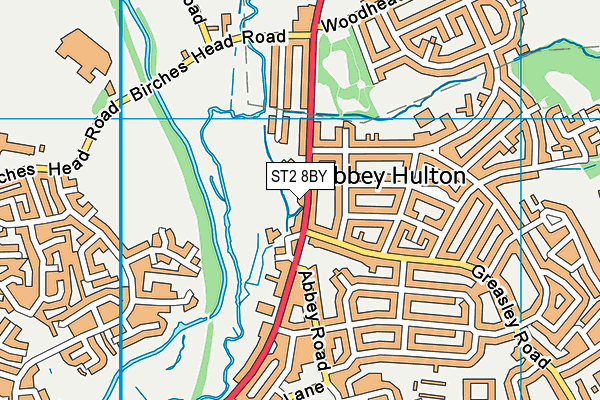 ST2 8BY map - OS VectorMap District (Ordnance Survey)