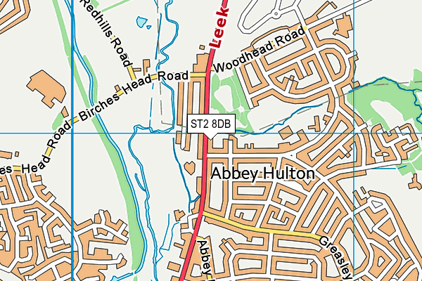 ST2 8DB map - OS VectorMap District (Ordnance Survey)