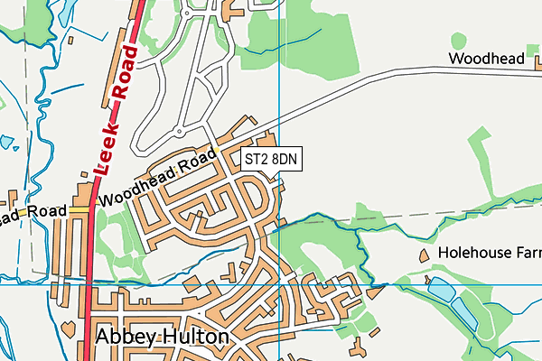 ST2 8DN map - OS VectorMap District (Ordnance Survey)